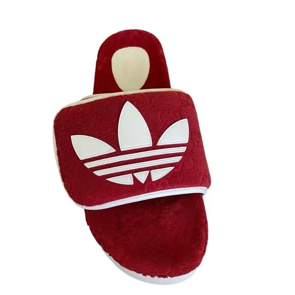 Adidas x Gucci 702412 Mens Slides Sandals Shoe, Red, sz Gucci 9 & 10 - Picture 8 of 16
